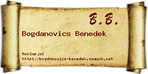Bogdanovics Benedek névjegykártya