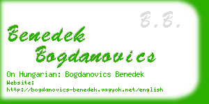 benedek bogdanovics business card